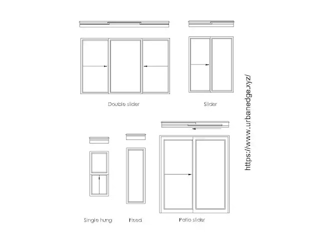 Sliding window (slider window) cad blocks free download - 10+ Window plan and elevation