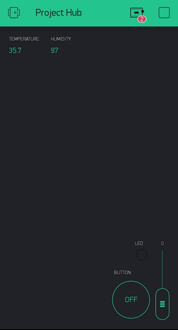 Project Hub IoT Using Blynk Temperature and Humidity Monitoring