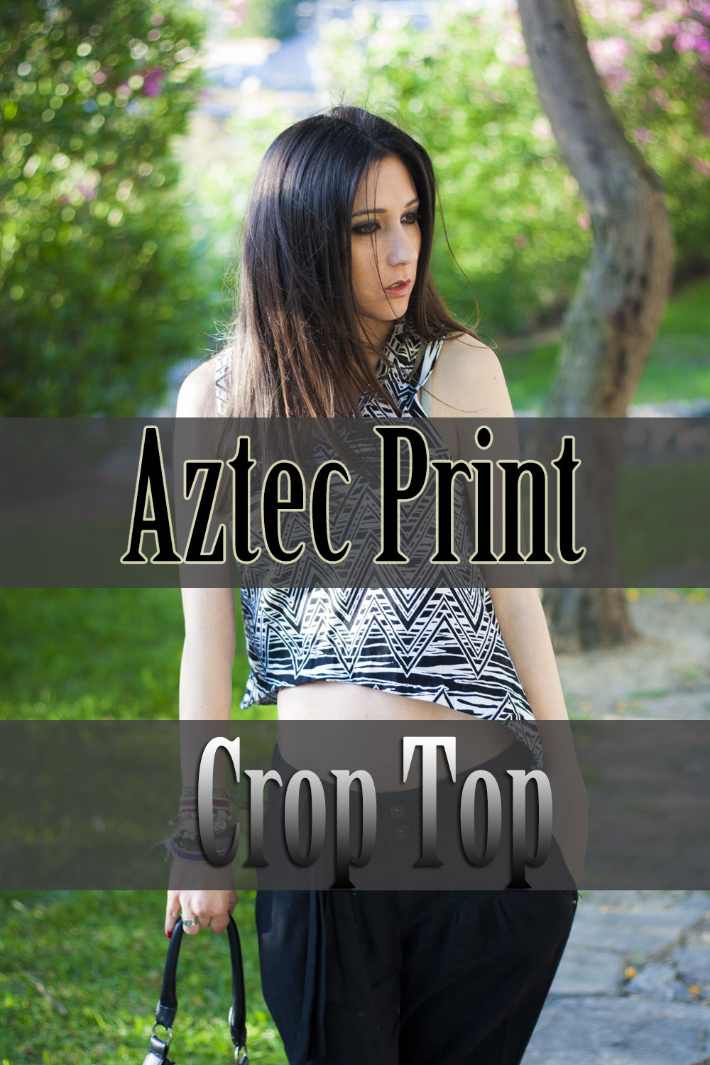 crop top estampado azteca