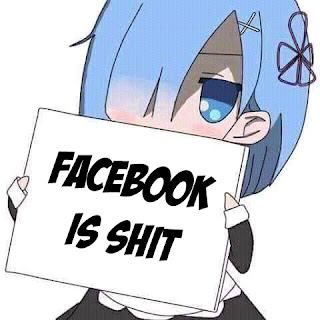 Imagem Chibi da Rem do anime Re:Zero protestando contra o facebook.