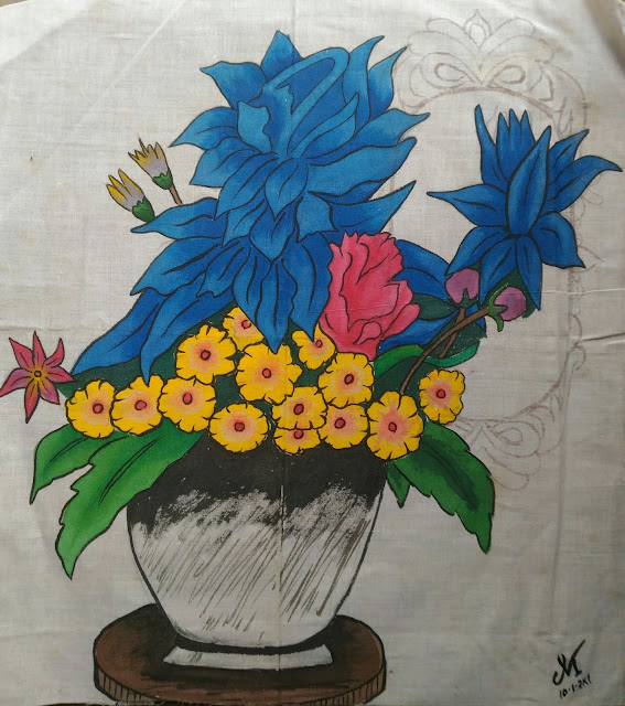fabric painting Vase