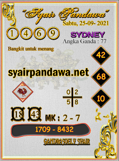 Syair Pandawa Sdy Sabtu 25 September 2021 Syair Pandawa
