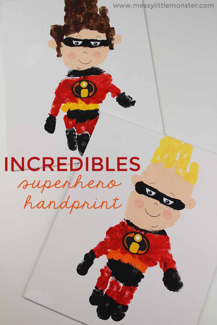 Superhero handprint Craft - The Incredibles 2 superhero ...