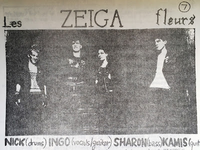 Picture of Hull 80s band Les Zeiga Fleurs that accompanied the interview in Kindred Spirit issue two