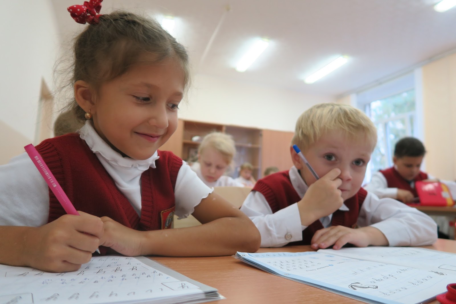 Учится в 6 классе. Урок письма фото. Чему учат в школах Украины. Буквы разные писать тонким.
