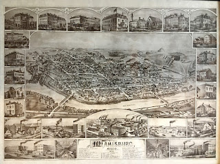 Image of 1886 lithograph of Miamisburg, Ohio.