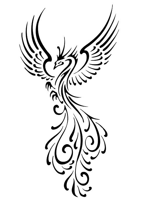 Black and white phoenix tattoos