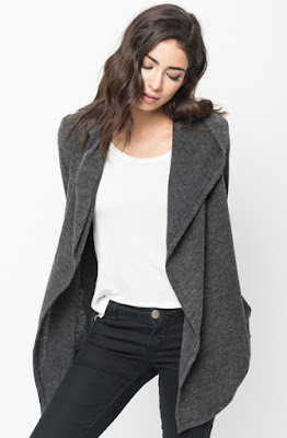 Buy Now Black Hooded Cardigan Online $10 -@caralase.com