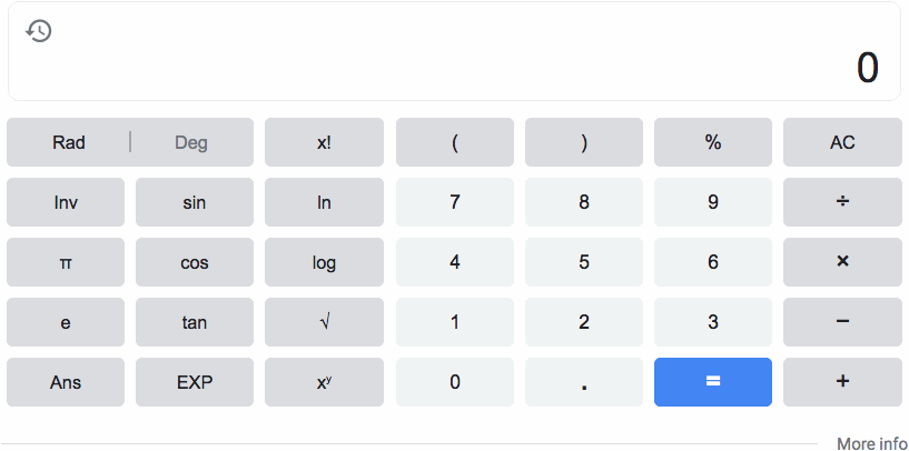 The Google calculator widget