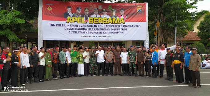 Senkom Mitra Polri Mengikuti Gelar Apel Harkamtibmas Kabupaten Karanganyar