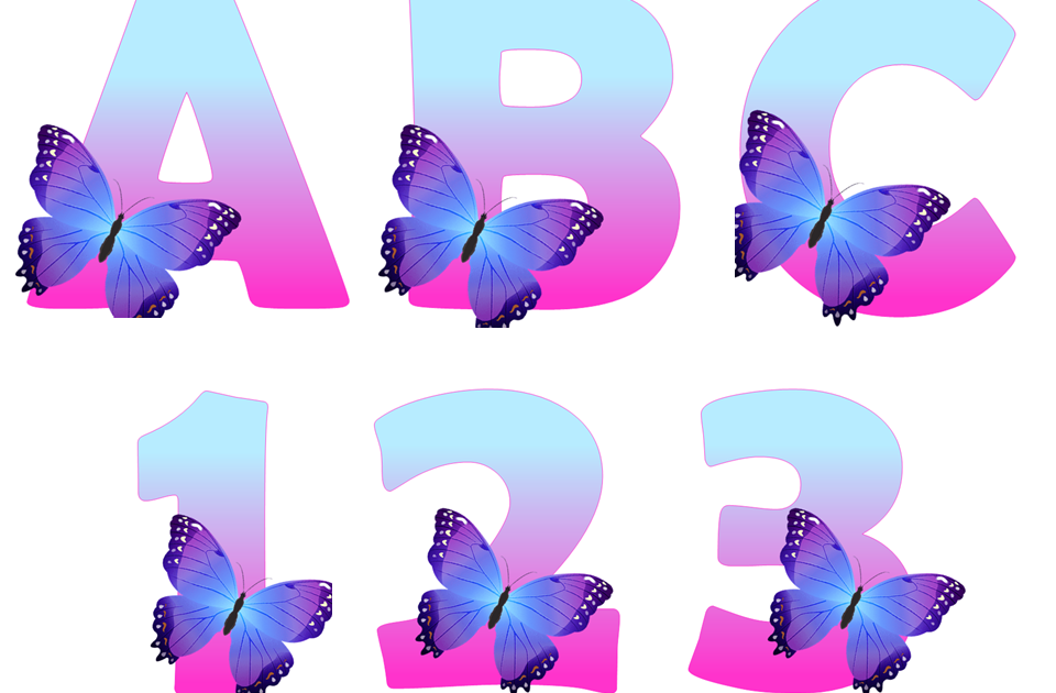 Kits imprimibles gratis Alfabeto Mariposa
