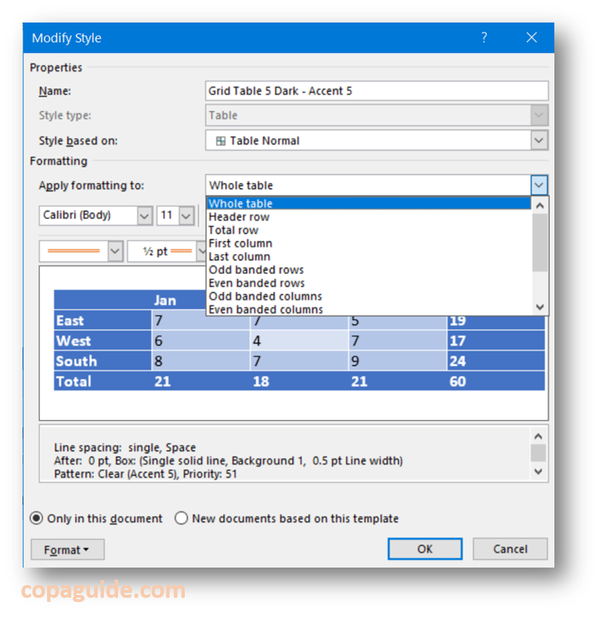 Modify Table Styles in MSWord? Computer Hindi Notes