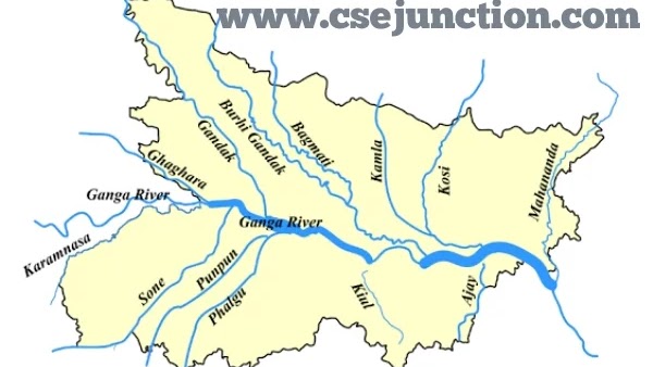 Bihar River Map In Hindi Rivers In Bihar | For Bpsc, Bpssc And Bssc - Cse Junction
