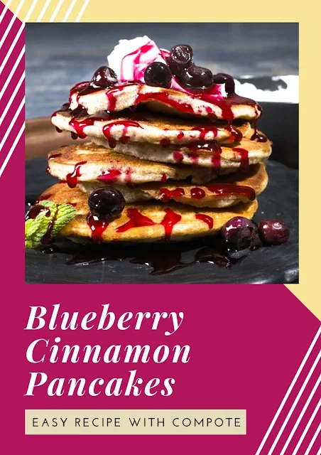 Vegan Blueberry and Cinnamon Pancakes #veganpancakes #veganblueberrypancakes #easyveganpancakes #pancakeday #shrovetuesday #pancakedayrecipes #shrovetuesdayrecipes #dairyfreepancakes #eggfreepancakes