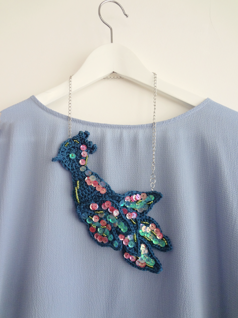 Peacock Necklace and Brooch