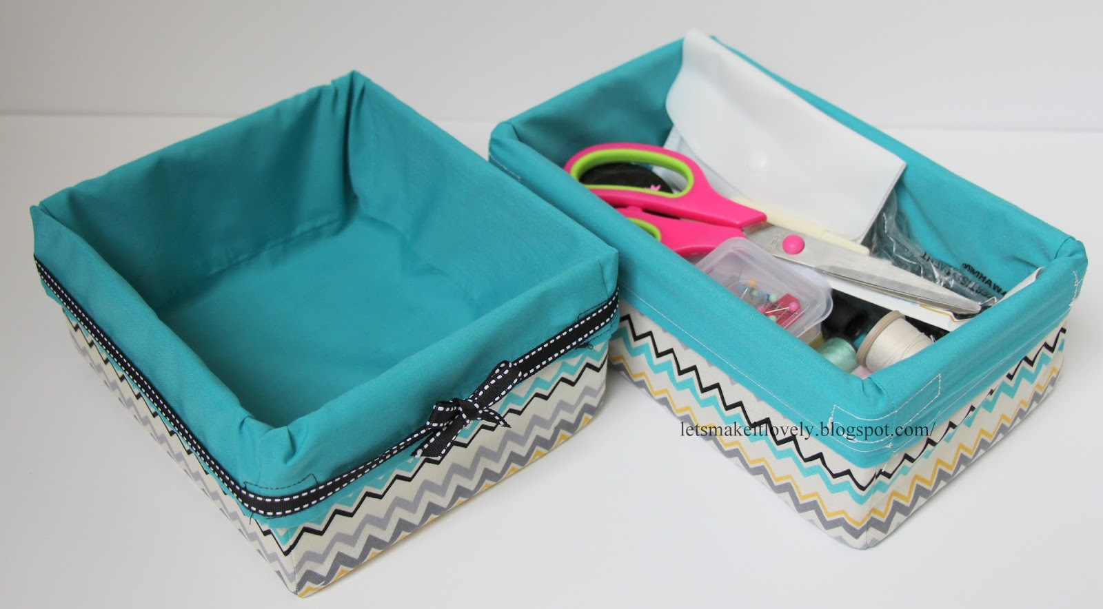 Upcycled Fabric Basket from Cartons