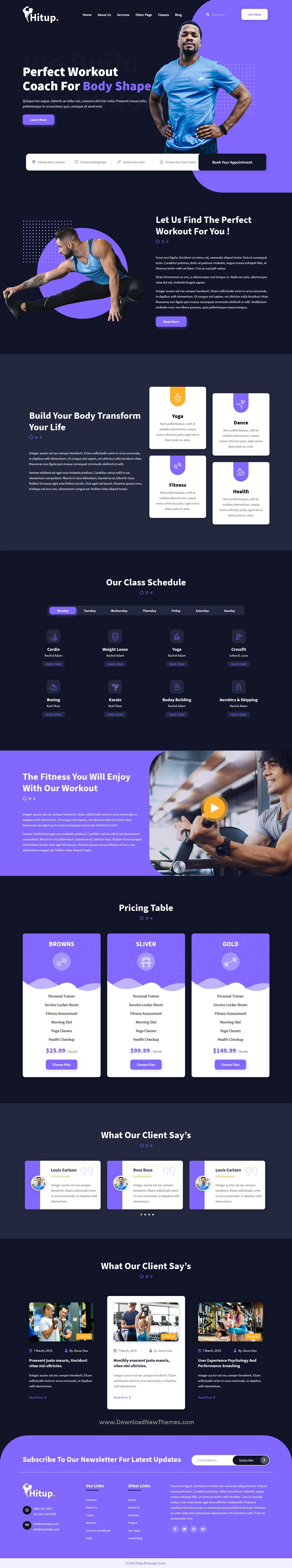 Fitness and Gym Website Template