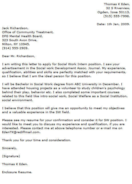 education welfare officer cover letter