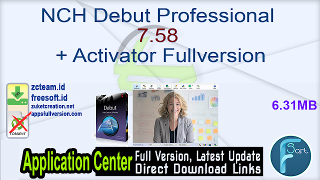 NCH Debut Professional 7.58 + Activator Fullversion