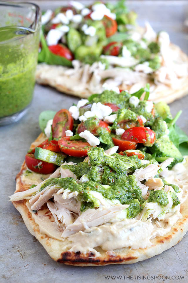 Chicken Wraps with Hummus, Goat Cheese & Chimichurri Sauce The Rising