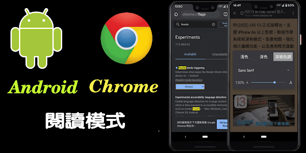 Android 版 Chrome 瀏覽器閱讀模式
