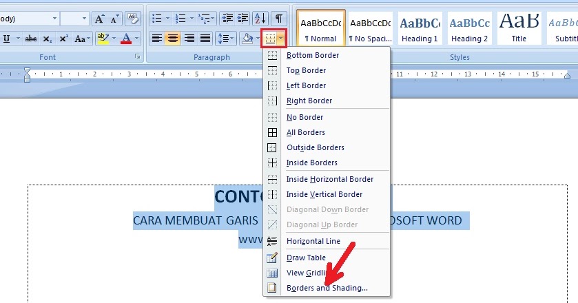 Cara Membuat Garis di Microsoft Word Dengan Berbagai