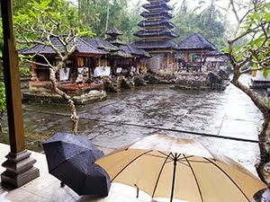 Temple in the rain