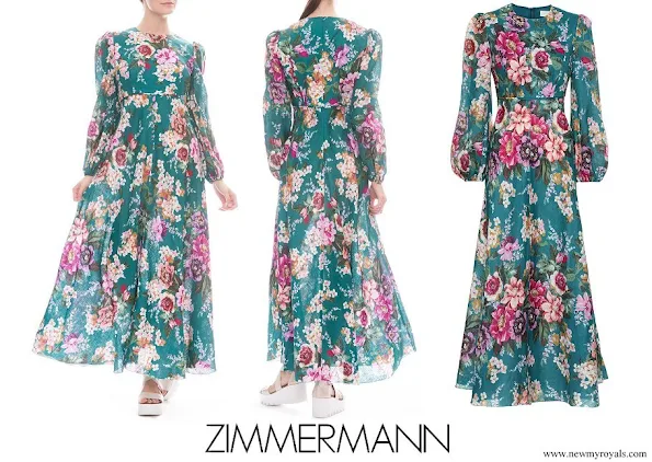 Princess Beatrice wore ZIMMERMANN Allia floral linen midi dress