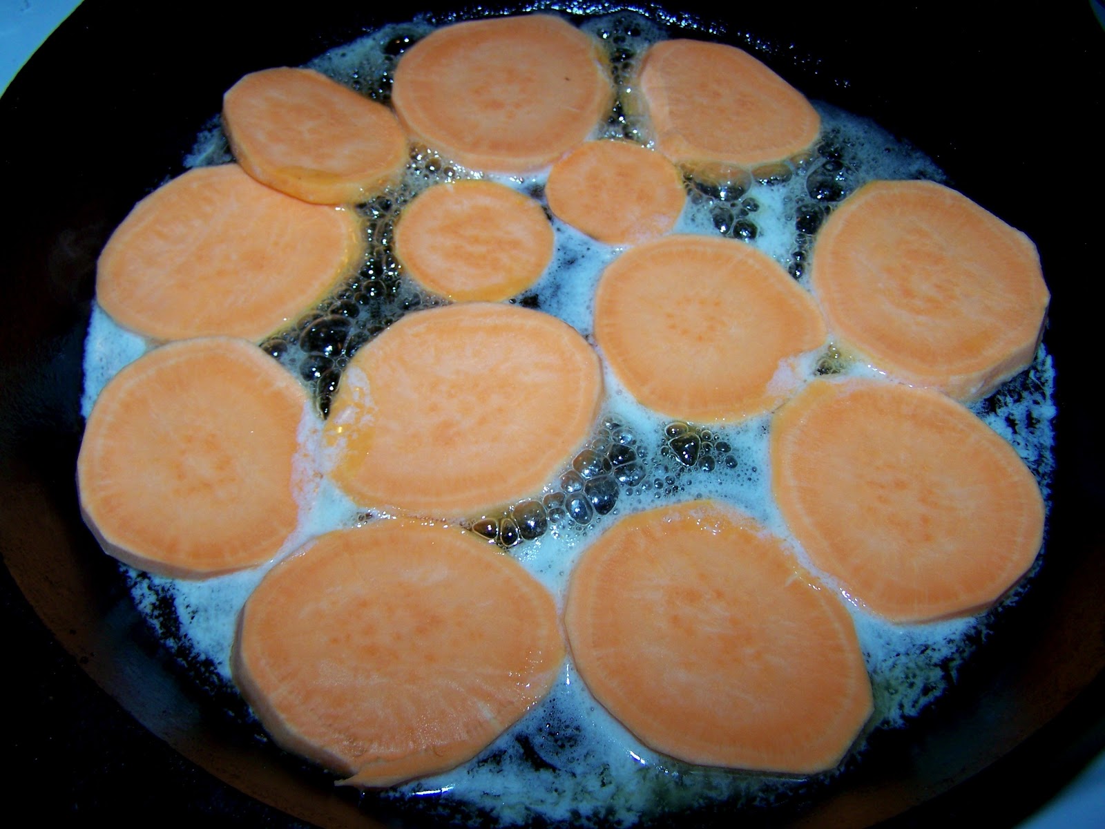 Black Skillet Fried Sweet Potatoes