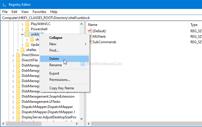 Come aggiungere o rimuovere l'opzione Sblocca per i file scaricati nel menu contestuale
