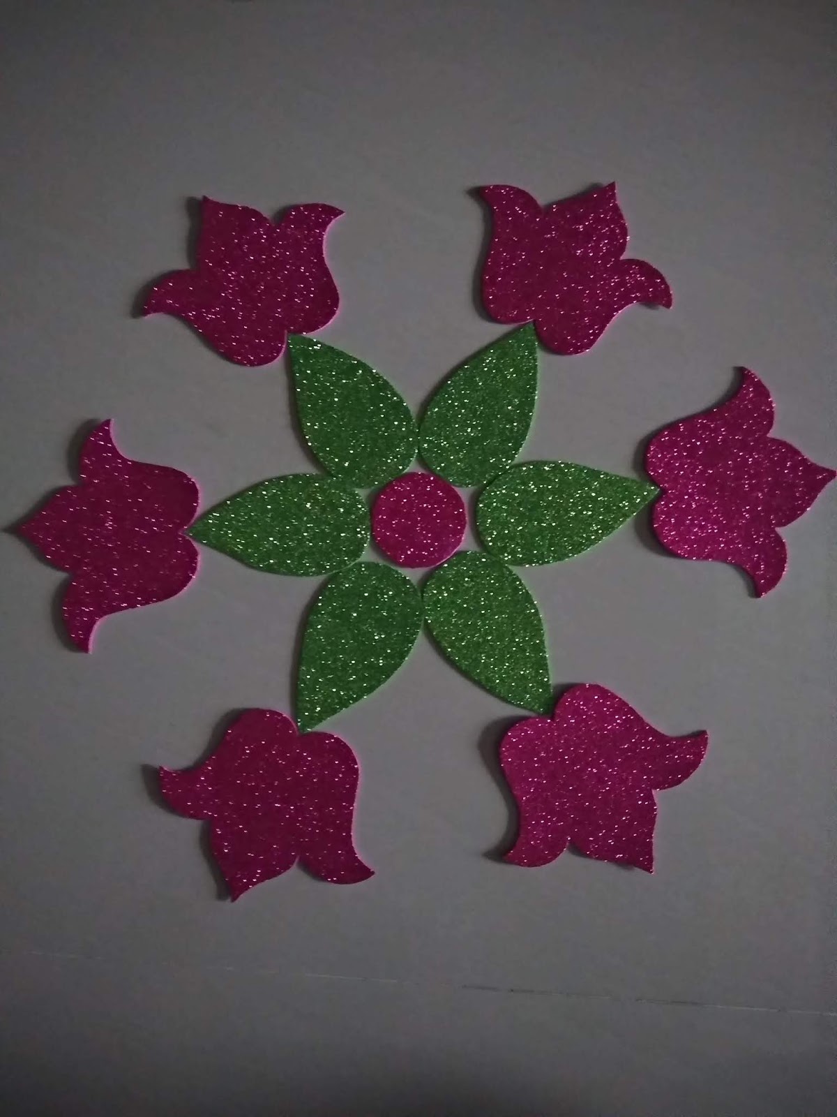 Simple and Naturalistic (SN) Glitter Foam Rangoli