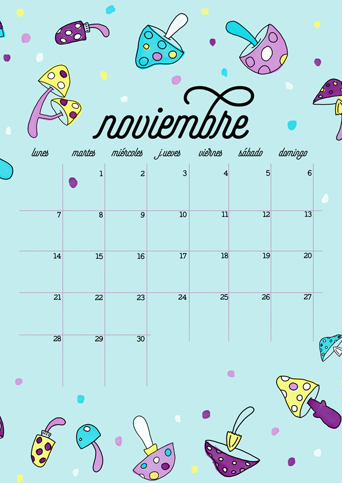 Plantillas de calendario 2018 para imprimir en noviembre Plantillas de calendario 2018 para imprimir en noviembre
