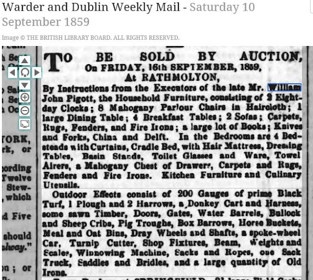 THE PIGOTT FAMILY OF QUEEN'S COUNTY, IRELAND; SOME ANCESTRAL