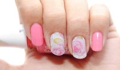 manicura water decals rosas