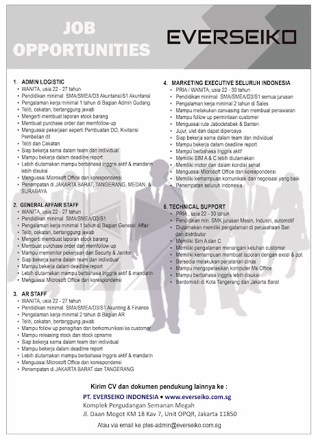 Lowongan Kerja Di Distributor Ban Dan Battery Everseiko Indonesia Group