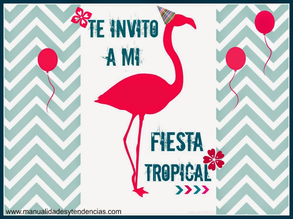 invitación fiesta tropical imprimible gratis