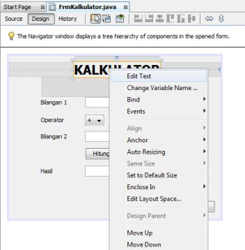 Membuat Kalkulator Sederhana Menggunakan Java - Contoh Aplikasi