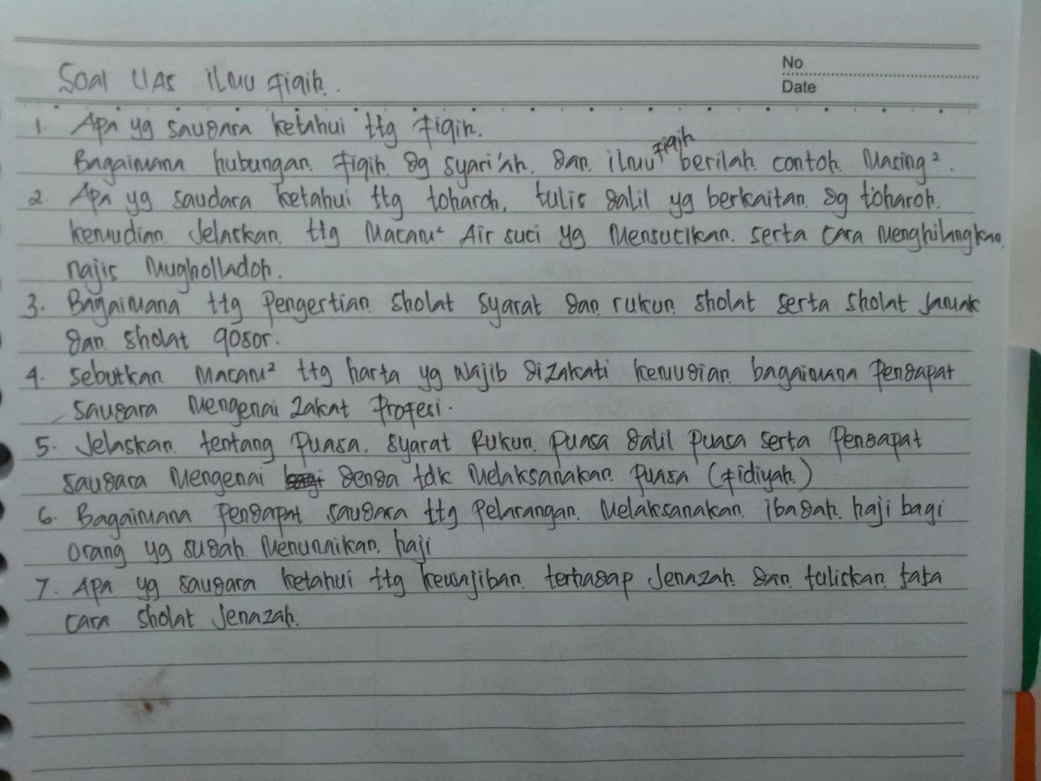 Pengertian Ilmu Fiqh Toharoh Sholat Zakat Puasa Haji Jenazah