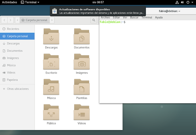 Pantalla de la distribución Debian GNU/Linux