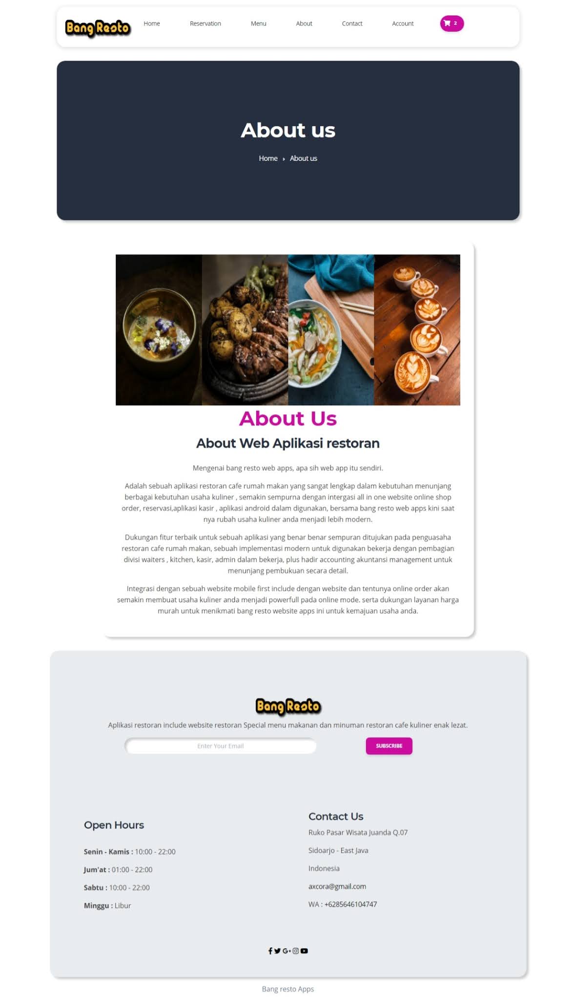 website rumah makan aplikasi rumah makan restoran cafe