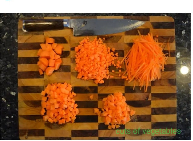 Cuts of vegetables | Different cuts of vegetables 
