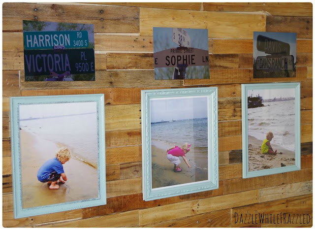 pallet wall photo display