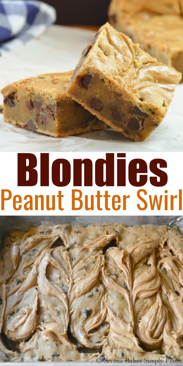 Blondies With Peanut Butter Swirl Serena Bakes Simply From Scratch