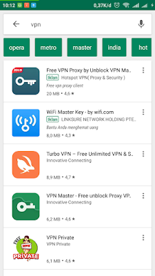 Langkah download aplikasi Turbo VPN