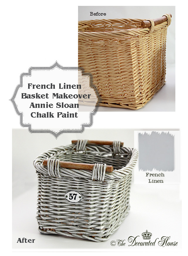 The Decorated House : How to: French Linen Basket Makeover Tutorial