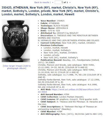 Ύποπτος αμφορέας σε δημοπρασία του Christie's Ύποπτος αμφορέας σε δημοπρασία του Christie's