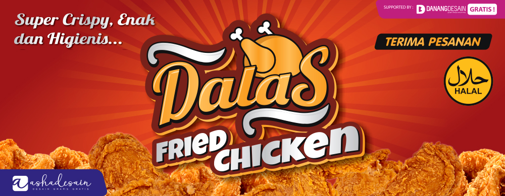 Contoh Desain Banner Spanduk Download Fried Chicken - Contoh Desain
