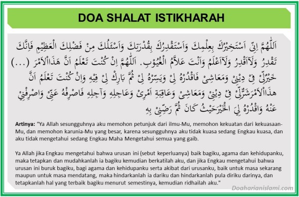 Doa Setelah Shalat Istikharah Lengkap Dengan Latin Dan Artinya Doa Harian Islami