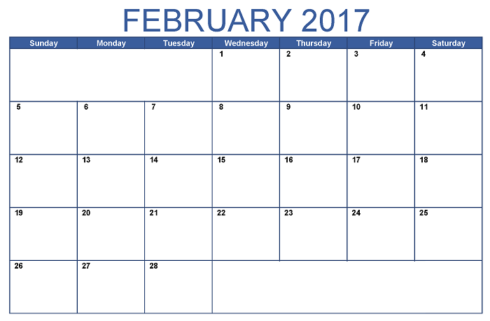 February 2017 Calendar February 2017 Calendar