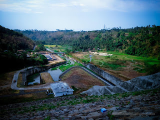 Landscape And Construction System Of Output Side Dam With Concrete And Rocks At Titab Ularan Village North Bali Indonesia